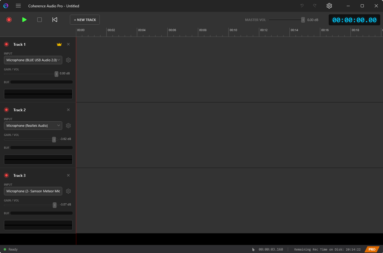 Coherence Audio main window